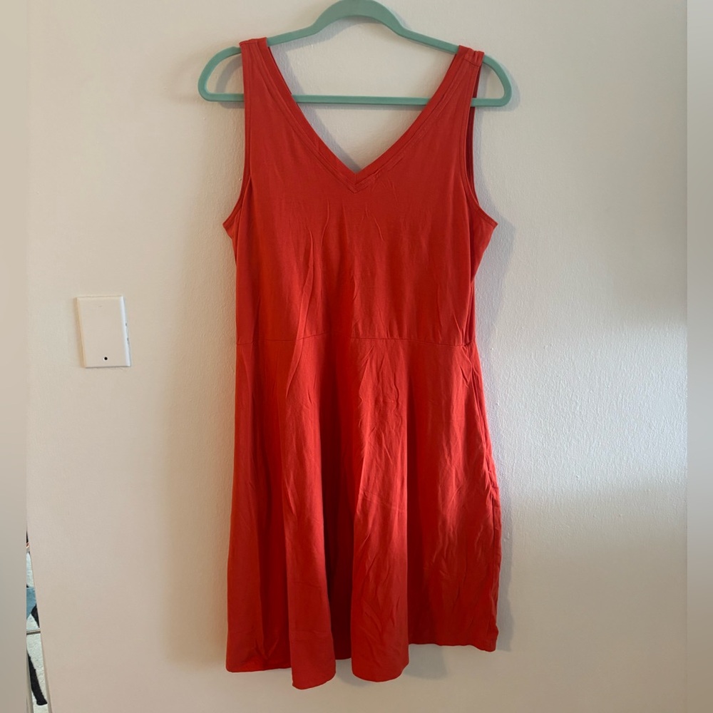 Pact Orange Sleeveless Dress